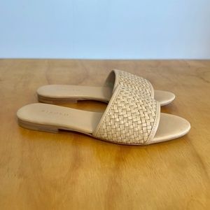 Nisolo Sandals Isla Woven Leather Slides Tan Women's Size 6